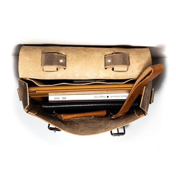 Businesstasche aus echtem Leder mit Platz für Laptop, Notizbuch und Geldbörse